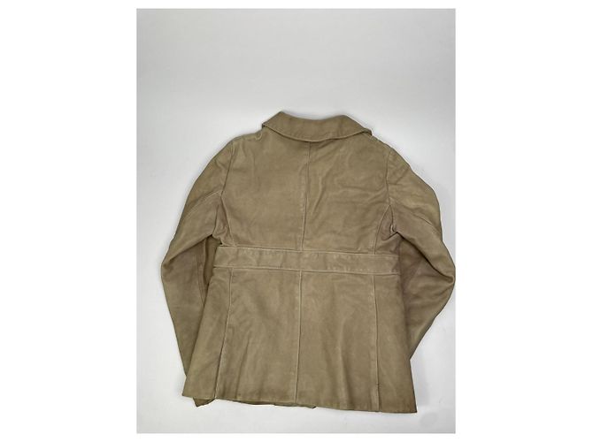 Abrigo de cuero beige Marni - vista 3