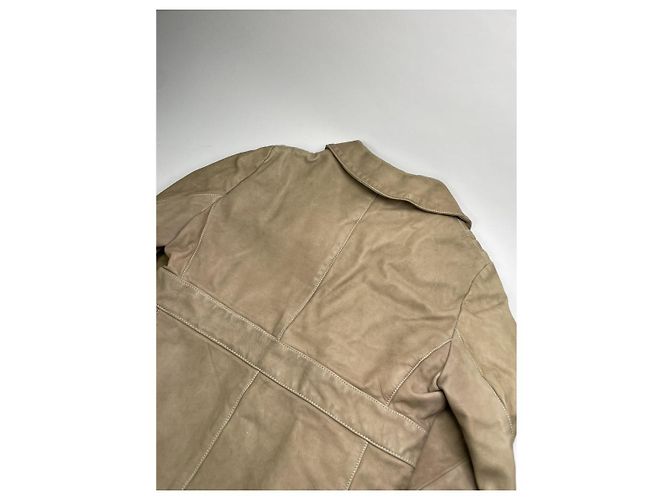 Abrigo de cuero beige Marni - vista 4