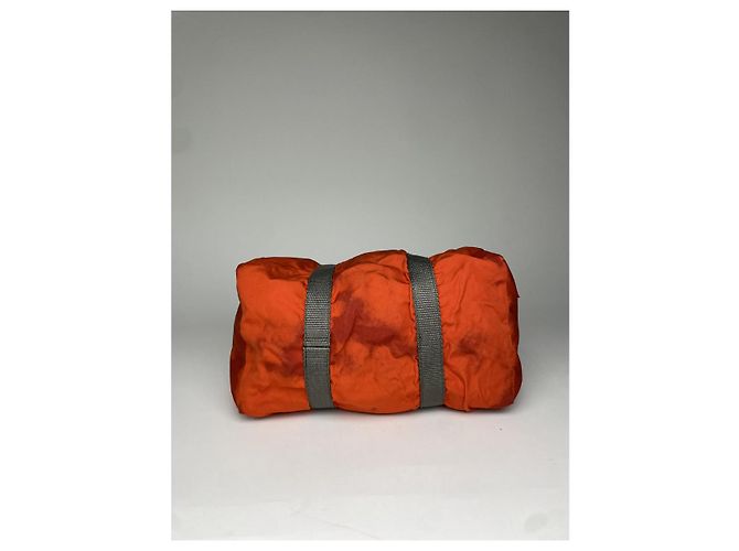 Prada Diagramme orange Polyester-Handtasche - Ansicht 4