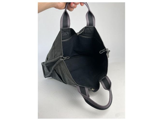 Borsa a mano in cotone nero Hermès - vista 2