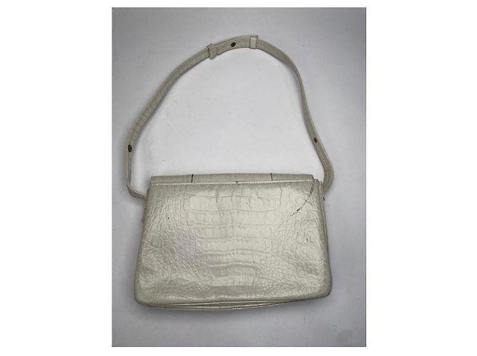 Autre Marque Borsa in pelle bianca non firmata Bianco - vista 4