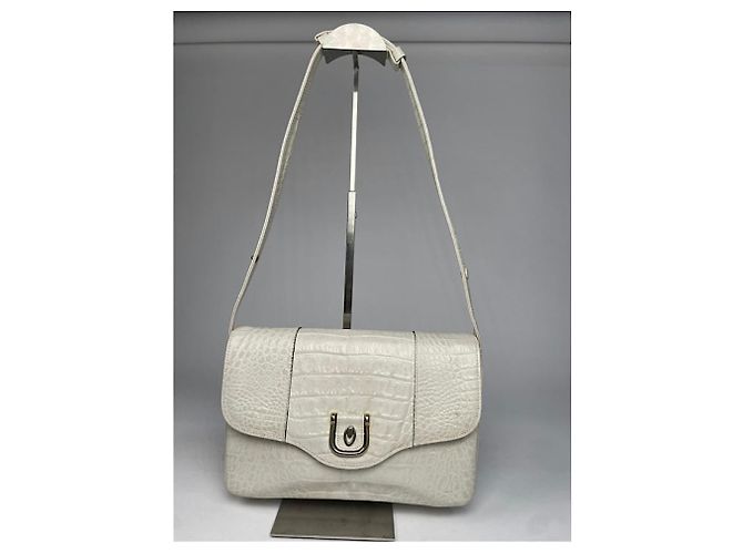 Autre Marque Borsa in pelle bianca non firmata Bianco - vista 5