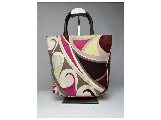 Emilio Pucci mehrfarbige Baumwollhandtasche Mehrfarben - Ansicht 4