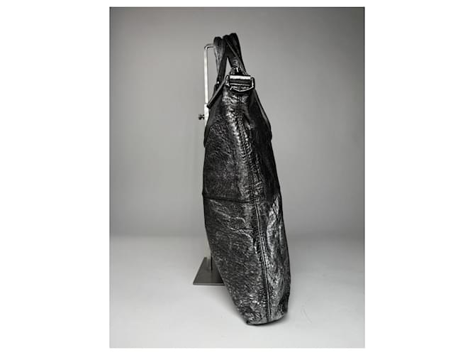 Borsa in pelle argentata Givenchy Nightingale Argento - vista 3