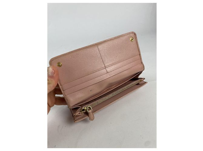 Cartera de cuero rosa Prada Diagramme - vista 3