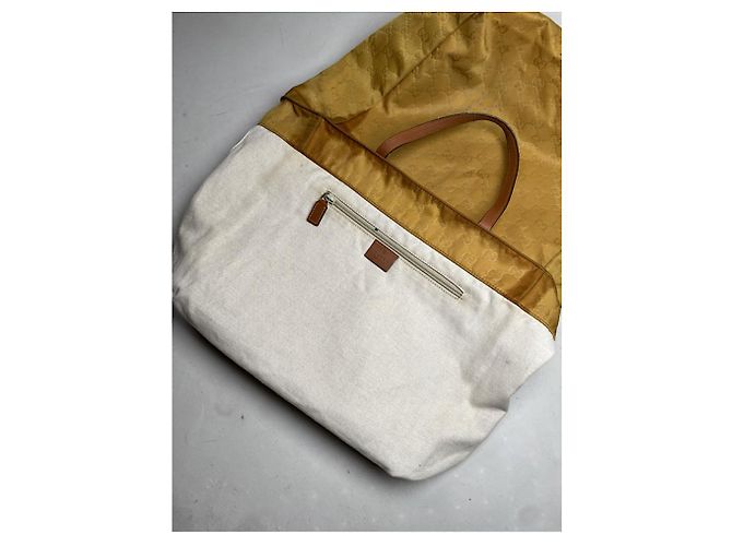 Gucci Jackie Vintage Handtasche aus gelbem Polyester - Ansicht 4