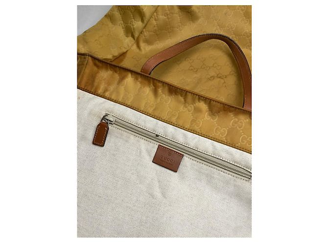 Gucci Jackie Vintage Handtasche aus gelbem Polyester - Ansicht 5