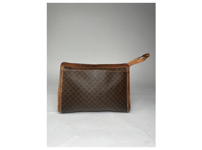 Céline Clutch in pelle marrone vintage Celine Triomphe - vista 4