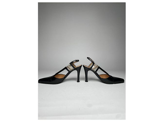 Céline Celine Wickelstiefel aus schwarzem Lackleder mit Absatz - Ansicht 4