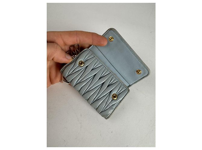 Borsa in pelle blu Miu Miu - vista 3