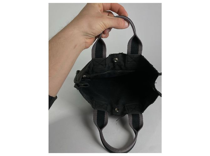 Borsa a mano in cotone nero Hermès - vista 2