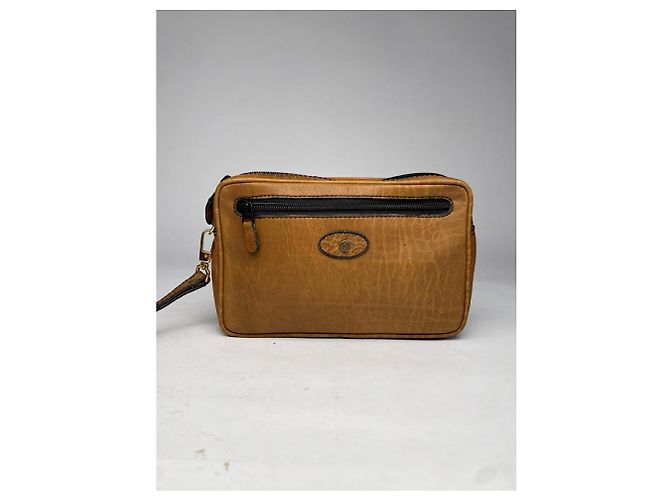 Autre Marque Clutch in pelle marrone non firmata - vista 2