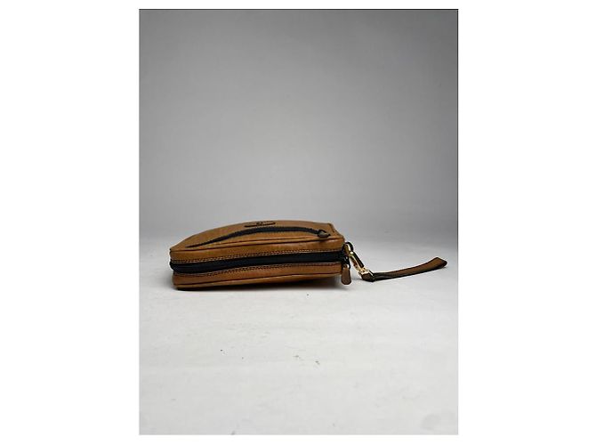 Autre Marque Clutch in pelle marrone non firmata - vista 4