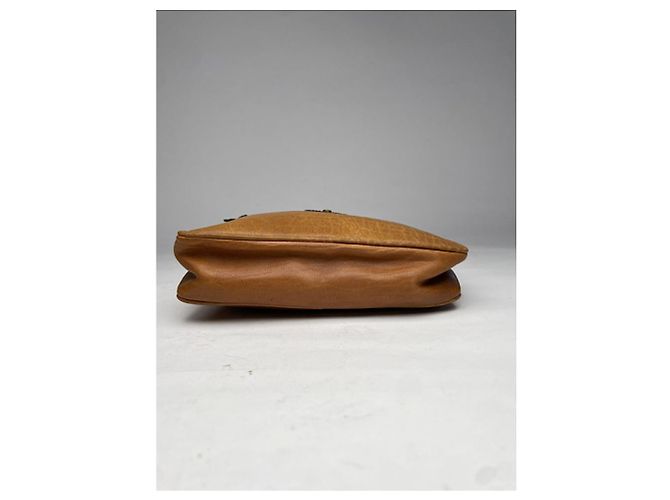 Autre Marque Clutch in pelle marrone non firmata - vista 5