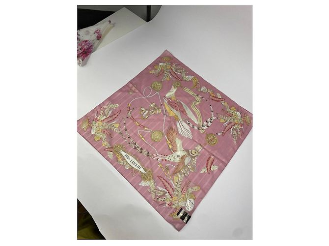 Autre Marque Sciarpa di seta rosa non firmata - vista 4