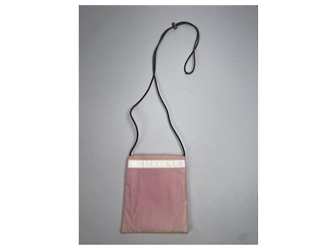 Borsa a mano in poliestere rosa di Prada - vista 4