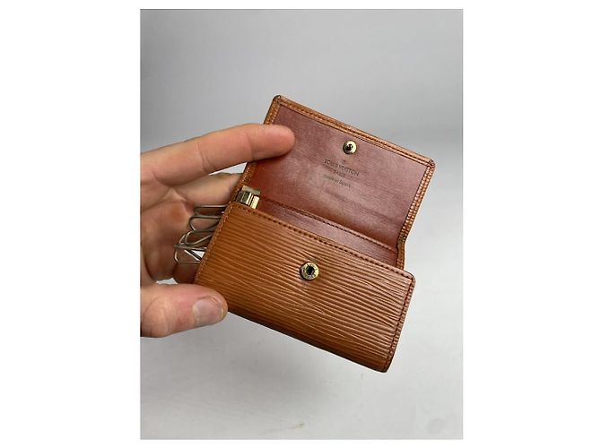 Borsa in pelle marrone Louis Vuitton Lockme - vista 3