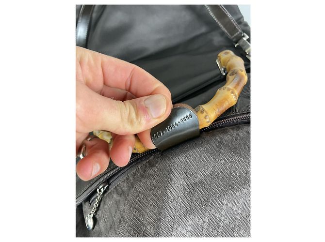 Bamboo Gucci Vintage Handtasche aus braunem Polyester mit Bambus - Ansicht 3