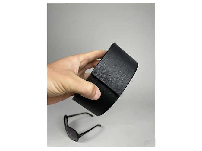 Occhiali da sole in plastica nera Prada Nero - vista 3