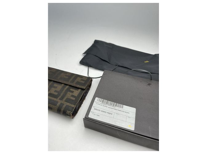 Billetera de algodón marrón Fendi Baguette Castaño - vista 2