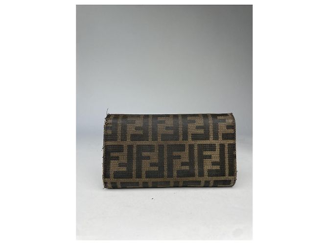 Billetera de algodón marrón Fendi Baguette Castaño - vista 3