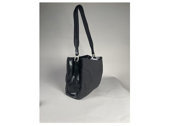 Borsa a mano in cotone grigio Prada Cleo - vista 3