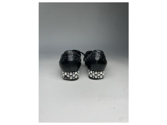 Miu Miu Schwarzes Leder Schnürschuh - Ansicht 3