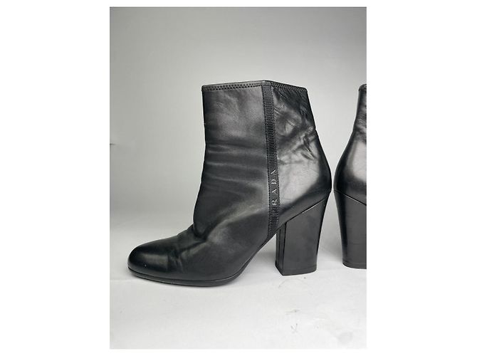 Stivaletti in pelle nera Prada Monolith Nero - vista 2