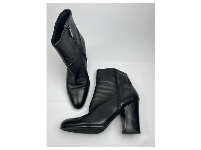 Stivaletti in pelle nera Prada Monolith Nero - vista 3
