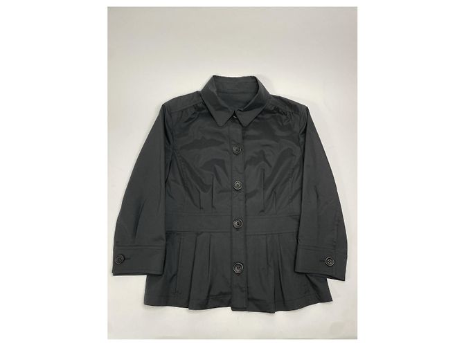Courreges Courrèges schwarzer Polyester-Trenchcoat - Ansicht 2