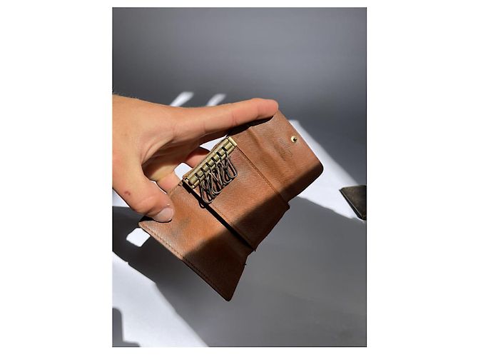 Borsa in pelle marrone Louis Vuitton Lockme - vista 5
