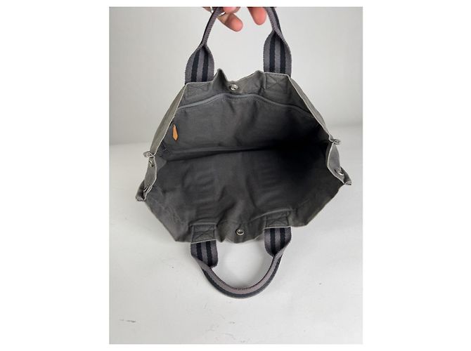 Hermès Grey Cotton Handbag - view 2