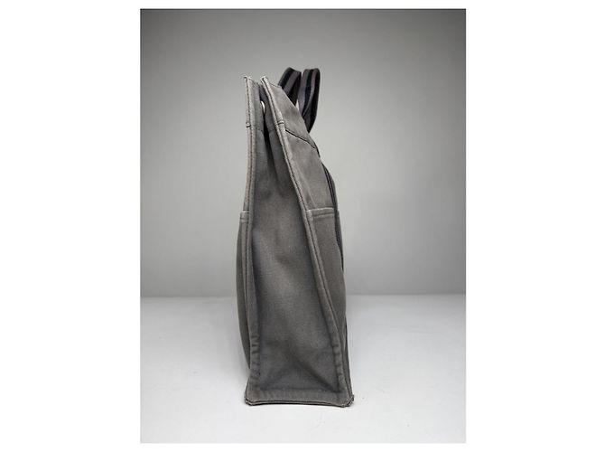 Hermès Grey Cotton Handbag - view 4