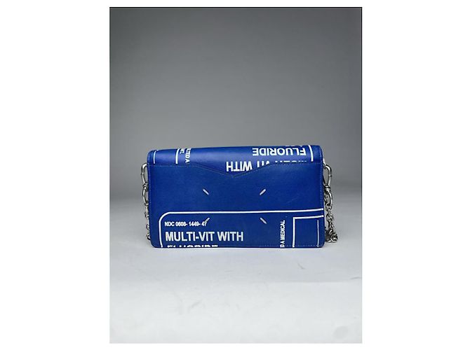 Borsa in pelle blu Maison Martin Margiela - vista 2