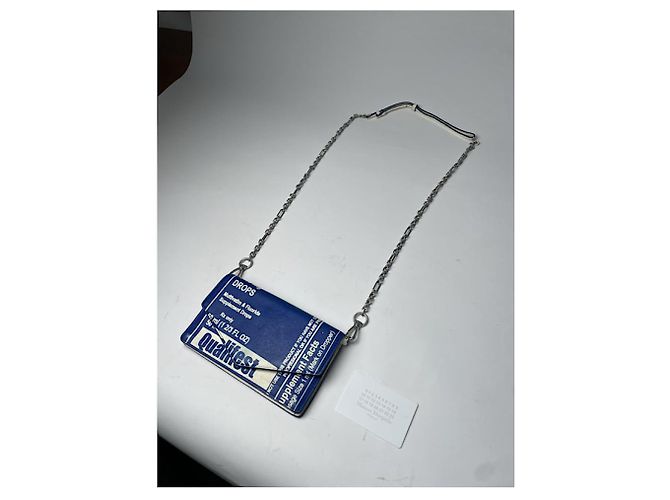 Borsa in pelle blu Maison Martin Margiela - vista 3