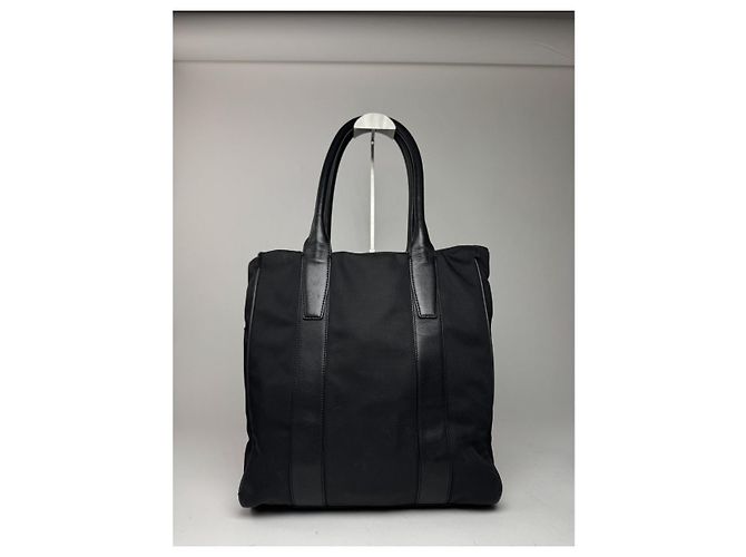 Borsa a mano in cotone nero Loewe Puzzle - vista 5