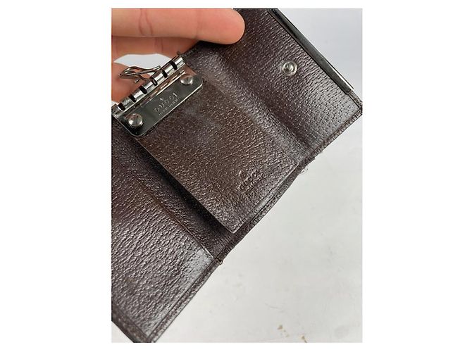 Borsa in cotone beige Gucci Horsebit 1955 - vista 5