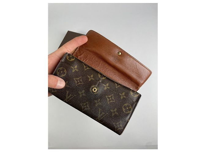 Portafoglio in pelle marrone Alexandra Louis Vuitton - vista 3