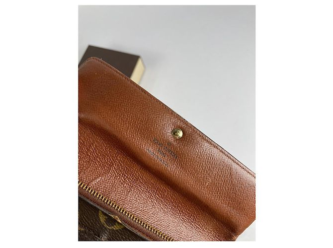 Portafoglio in pelle marrone Alexandra Louis Vuitton - vista 4