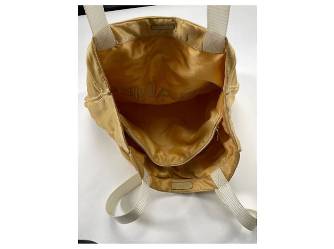 Borsa a mano in cotone giallo Chanel Deauville - vista 3