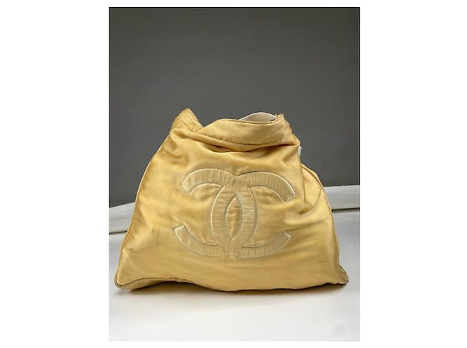 Borsa a mano in cotone giallo Chanel Deauville - vista 4