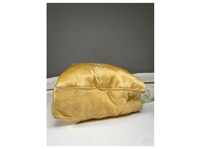 Borsa a mano in cotone giallo Chanel Deauville - vista 5