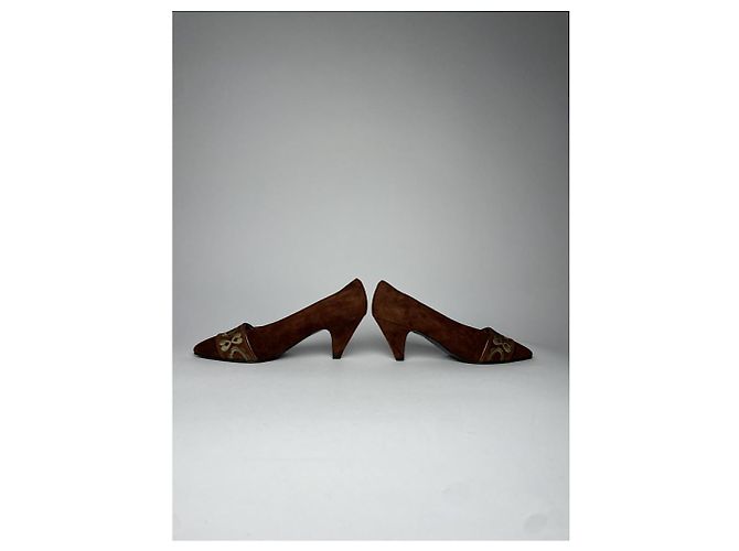 Saint Laurent Anja Brauner Lederabsatz - Ansicht 2