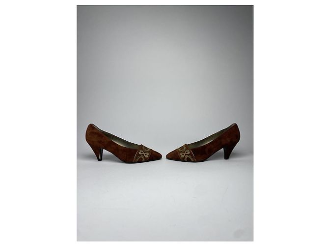 Saint Laurent Anja Brauner Lederabsatz - Ansicht 3