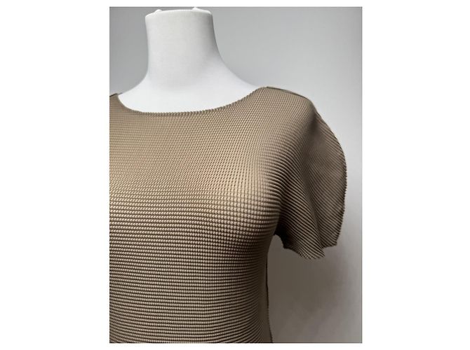 Top de poliéster marrón Issey Miyake Castaño - vista 3