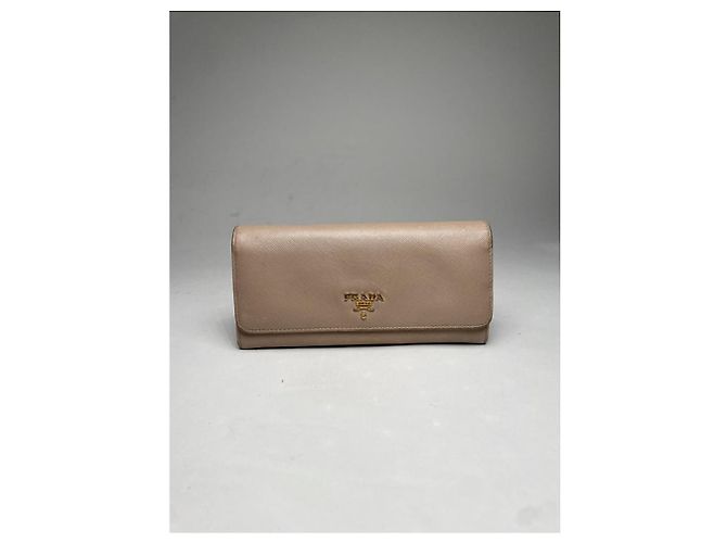 Prada Gold Leather Wallet Golden - view 4