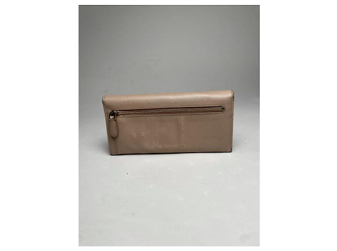 Prada Gold Leather Wallet Golden - view 5
