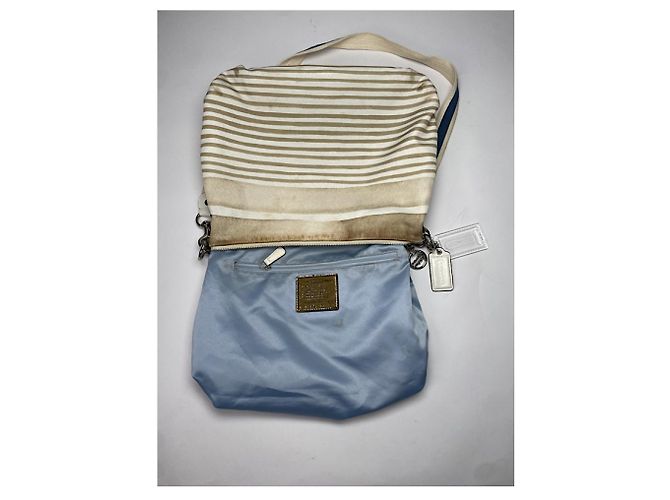 Borsa a mano in cotone bianco Sufflette Signature di Coach - vista 2