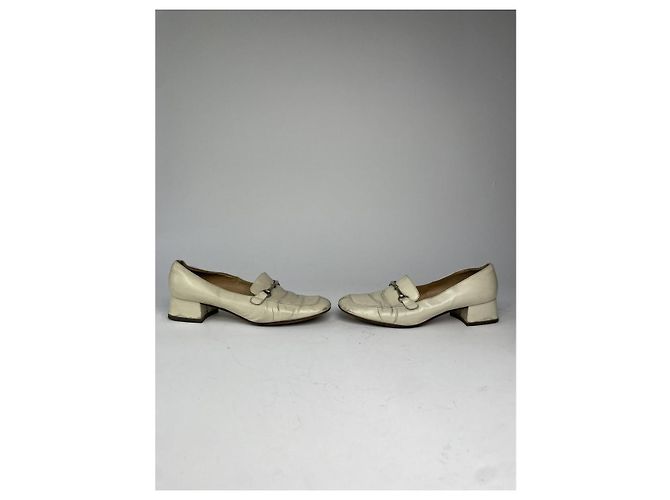 Céline Celine Triomphe White Leather Flat - view 2