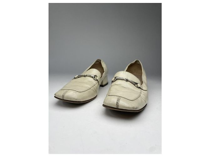 Céline Celine Triomphe White Leather Flat - view 3